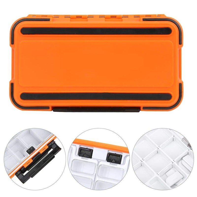 Waterproof Fishing Tackle Box Organizer, Lure Hooks Storage Case Built-in