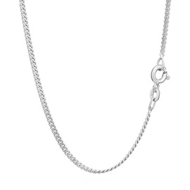 NKlaus Genuine 925 curb silver chain curb chain necklace 1.70 mm wide, Silver, silver
