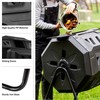 Compost Tumbler - 43Gal Compost Bin with Dual Chambers, 360-Degree