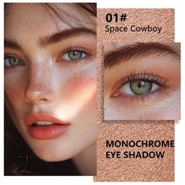 FeiCuiYun Monochrome Glittle&Matte Eyeshadow, Matte Shimmer Eyeshadow, Glittle Matte Pressed Powder Single Vegan Eyeshadow; Talc, Paraben & Cruelty Free (01#Space Cowboy, 1Pcs)