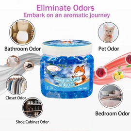 6 Pack Odor Eliminator Gel Beads, 12 oz, Scented Gel Air Freshener, Pet Odor Eliminator for Bathroom, Closet, Pet Area & RVs, Lasts 90 Days for Improved Home Fragrance, Fresh Linen