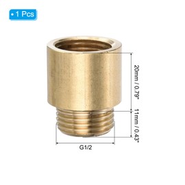 PATIKIL Shower Head Extension Arm, Copper G1/2 Male to Female Thread 31mm Length Pipe Fitting Shower Head Extender