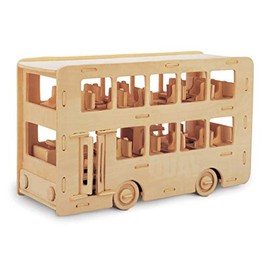 Quay Double-Decker Bus Woodcraft Construction Kit FSC