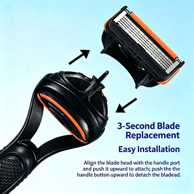 5 Layer Razor Blade Refills for Men, 12-Piece Set