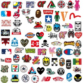 101 Pcs Skateboard Stickers, Non-Repeat Cool Sticker Pack Waterproof Reusable Vinyl Brand Stickers, Reusable Wicked Stickers for Adults Teens Boys Graffiti Guitar Travel Luggage Helmet and Laptop