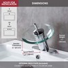 RODDEX Waterfall Bathroom Sink Faucet Unique Brass Modern Circle Glass