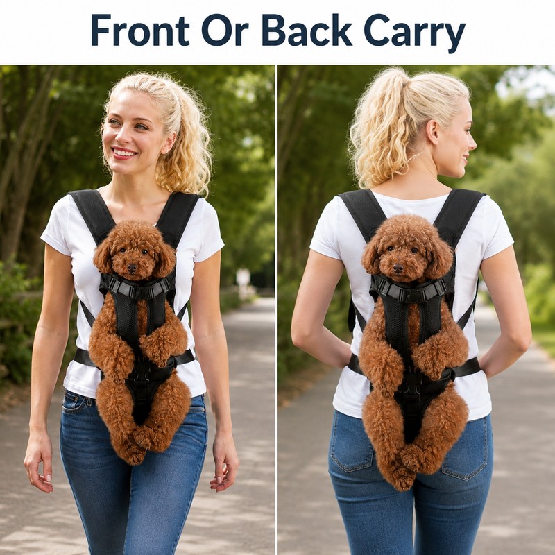 Dog Carrier Backpack for Small Pets - Hands Free Front