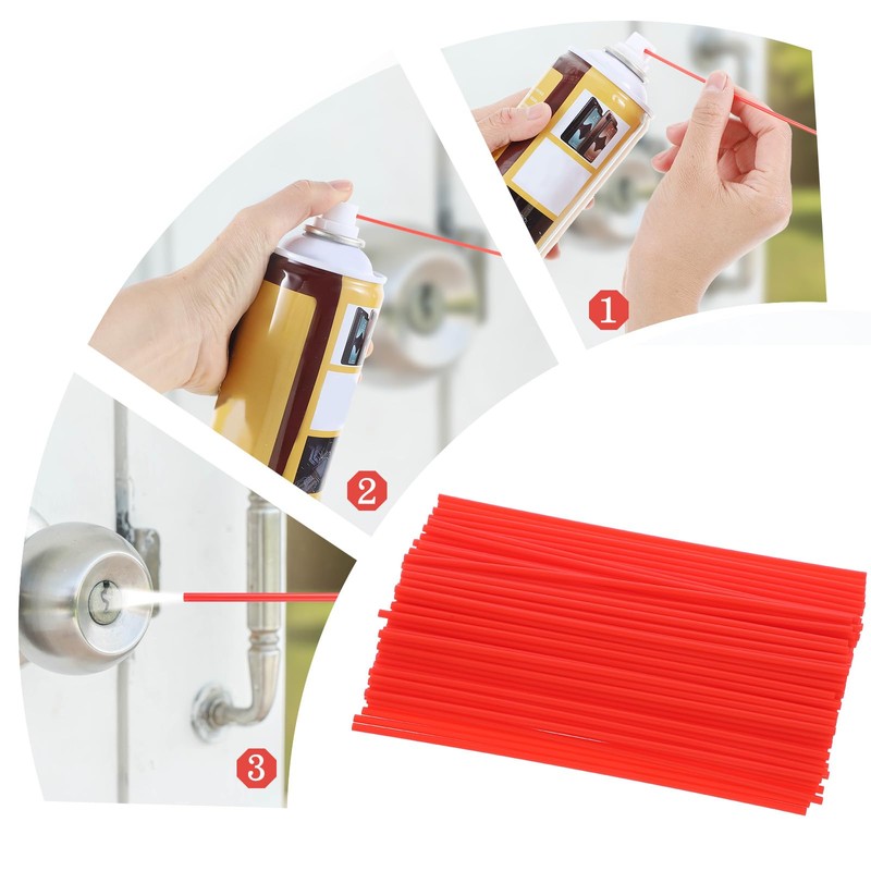 TIESOME Spray Can Straws, 100 PCS Red Extension Straws for