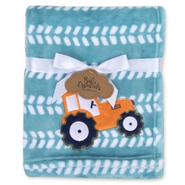 Baby Essentials Plush Fleece Throw and Crib Baby Blankets for Boys and Girls (Terrific Tractor)