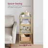 VASAGLE Bookcase, 4-Tier Bookshelf, Slim Shelving Unit for Bedroom, Bathroom,