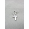 Tiny sterling silver cross charm pendant, small cross charm