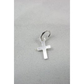 Tiny sterling silver cross charm pendant, small cross charm