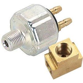 JEGS Brake Light Switch Kit | Includes Brake Light Switch & Brass Tee Fitting | 1/8 “ NPT Switch Thread Size | 0-1500 PSI Pressure Range | Normally Off | Circuit Turns On At 60-120 PSI