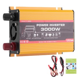 Inversor de corriente 3000W Convertidor Auto Dual USB Cargador rápido Adaptador de onda sinusoidal modificada con encendedor de cigarrillos(US Plug)