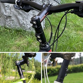 BEAUGIREW Bike Handlebar Extender Bike Stem Riser Extender MTB Handlebar Extension with Hex Key for 28.6mm Fork, Aluminum Alloy Black