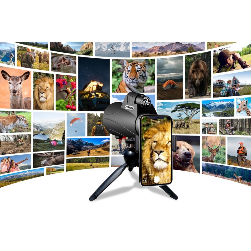 Python 10x42 mm Explorer Monocular Telescope with Smartphone Adapter &