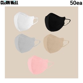 CLEAN WELL Style Fit Mask 50ea, Color#$%Size:Beige-L