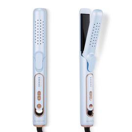 AraSyleon 2-in-1 Hair Straightener & Curler, Flat Iron Curling Wand for Short to Long Hair Cool Airflow Fast Heating 5 Temperature Settings Dual Voltage