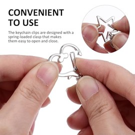 20 piezas Clips para Llaveros Forma de Corazón y Estrella Cierres Giratorios de Langosta Metálicos Plateados de Accesorios Multifuncionales para Bolsos y Joyería