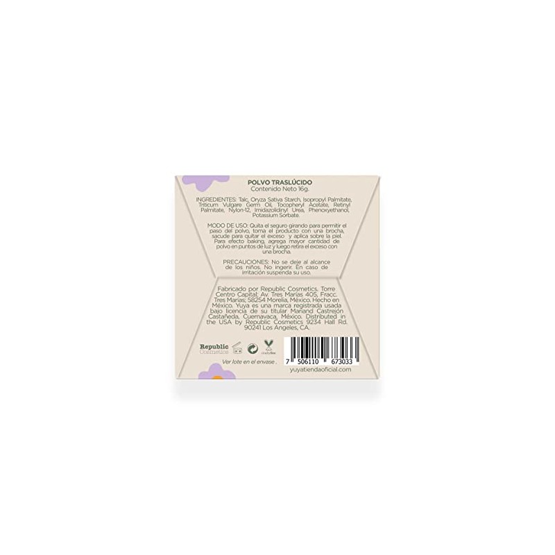Yuya - Polvo traslúcido con ingredientes naturales + Gel Fijador