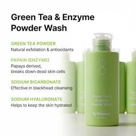 BY WISHTREND] Green Tea & Enzyme Powder Wash, Low PH, scrub cleanser, antioxidation & purification (3.88 Ounce (Pack of 1))