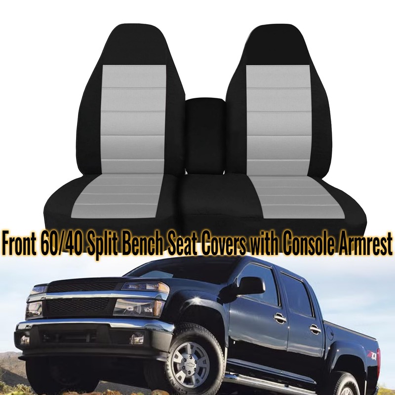 Fioqe Front 60/40 Split Bench Seat Covers with Console Armrest