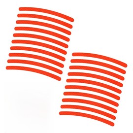 Ferianl 20PCS Car Wheel Reflective Decorative Strip, Night Reflective Safety Sticker, Waterproof Anti-Scratch Auto Protective Strip, Universal for Bicycle, Cars, Trucks, Motorcycle (Red)