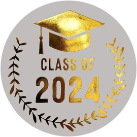 Pegatinas de graduacin 2024, pegatinas de graduacin Clase de 2024,Pegatinas transparentes para sobres con estampado, etiquetas de felicitaciones de graduacin Pegatinas brillantes de Felicitacione
