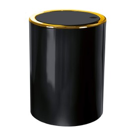 Kleine Wolke Golden Clap Cosmetic Bin, ABS, Black, 5 L, Cylindrical