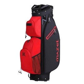MAZEL Golf Cart Bag with 7-Way Full Length Dividers Top and 9 Pockets,Lightweight Golf Club Bag for Men & Women (Red Black)