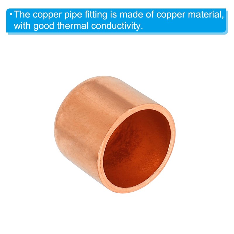 PATIKIL 3pcs 12.75mm Inner Diameter Copper Tube End Caps Copper