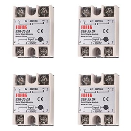 4pcs Solid State Relay SSR-25DA DC to AC Input 3-32VDC to Output 24-380VAC 25A 250V Solid State Relay Module