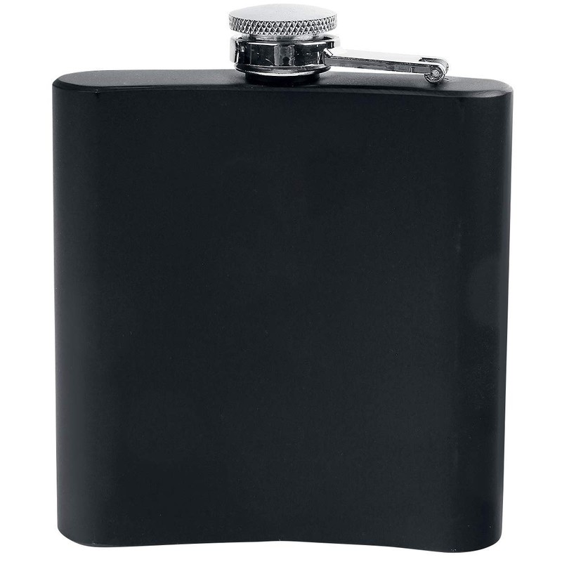 AC/DC HFAC01 Hip Flask, Steel, Black, 9.5 x 2 x