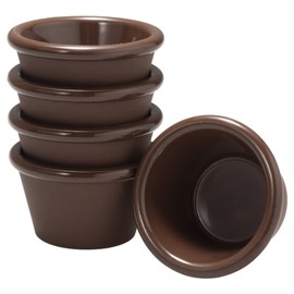 Plakira Non-Breakable Heat Resistant Cocotte, Small Plate, Souffle, Brown, 2.4 x 1.2 inches (6 cm) x Height 1.2 inches (3 cm), Capacity 1.7 fl oz (45 cc), 5 Pieces, Heat Resistant to 420°F (200°C),