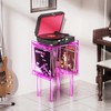 solaround Acrylic Record Player Stand, with Vinyl Storage, Clear Acrylic