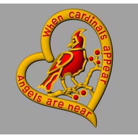 Cardinal Heart Pendant Necklace for Women Girls, Trendy Red Bird Cardinal Silver Heart Pendant Memorial Necklace Angels Are Near Religious Jewelry Gifts (MC-N59-bird)