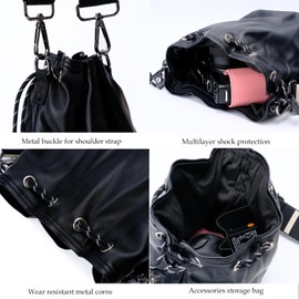 Bowan Small Camera Bag,Camera casing bag,Soft Cute Camera Pouch Handbag compatible with Mirrorless Cameras/Nikon/Canon/Sony/Fuji Camera Case (black, Medium)