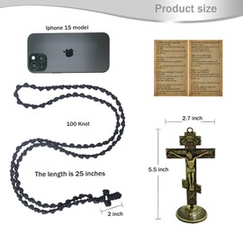 FANYX Handmade Christian Orthodox Prayer Rope 100 Knot and Orthodox Cross, Greek Komboskini Chotki.