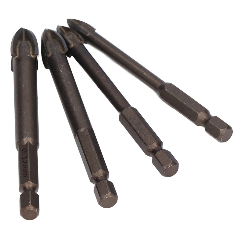 5Pcs Cross Tile Drill Bit Carbide Hex Shank Drills Bits