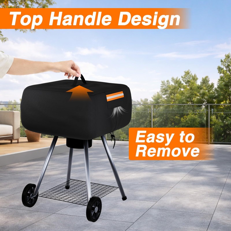 EVRBUL Portable Charcoal Grill Cover, 21.5"L x 21.5"W x 14.5"H