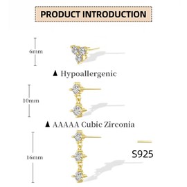 KBRPEY 3 Pairs of Earrings for Women Sterling Silver 925 Small Hoop Earrings Piercing Stud Earrings Set with Zirconia Stackable Waterproof Plug Hypoallergenic Lightweight Cartilage Hoop Earrings,