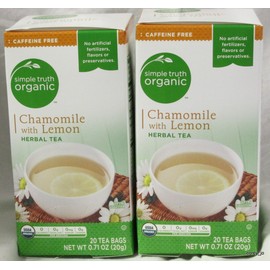 Simple Truth Organic Chamomile with Lemon Herbal Tea Caffeine Free (Pack of 2)