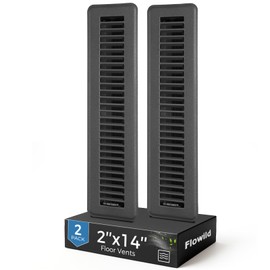 2 Pack Vent Covers, 2 x14 Floor Register, Heavy Duty Steel Walkable Vent Covers for Home Floor, Easy Adjust Air Supply Lever, for Floor, Grey