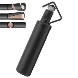 WODHMIEY Round Cable Stripper Tool, Cable Jacket Slitter Tool with Tool Steel Blade,Adjustable Spring Loaded Cable Clamp for Fast and Precise Jacket Removal (BLACK, 0.18-1.14in Diameter)