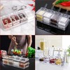 QIQN Clear Seasoning Box Acrylic Condiment Jars Storage Container Set