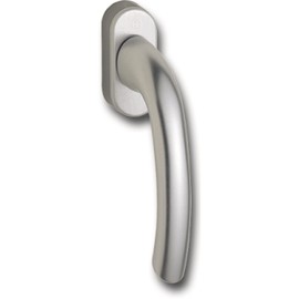 Hoppe 8106619 Tokyo window handle with snap lock, square 7 x 32 mm, anodised silver, 8106619