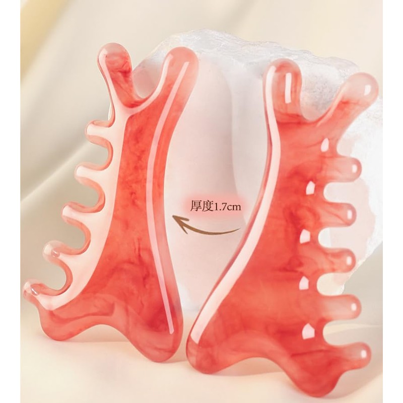 LISMYAKEY 4 in 1 多目的マッサージ 頭皮 顔 ボディ用 かっさプレートエステ 刮痧