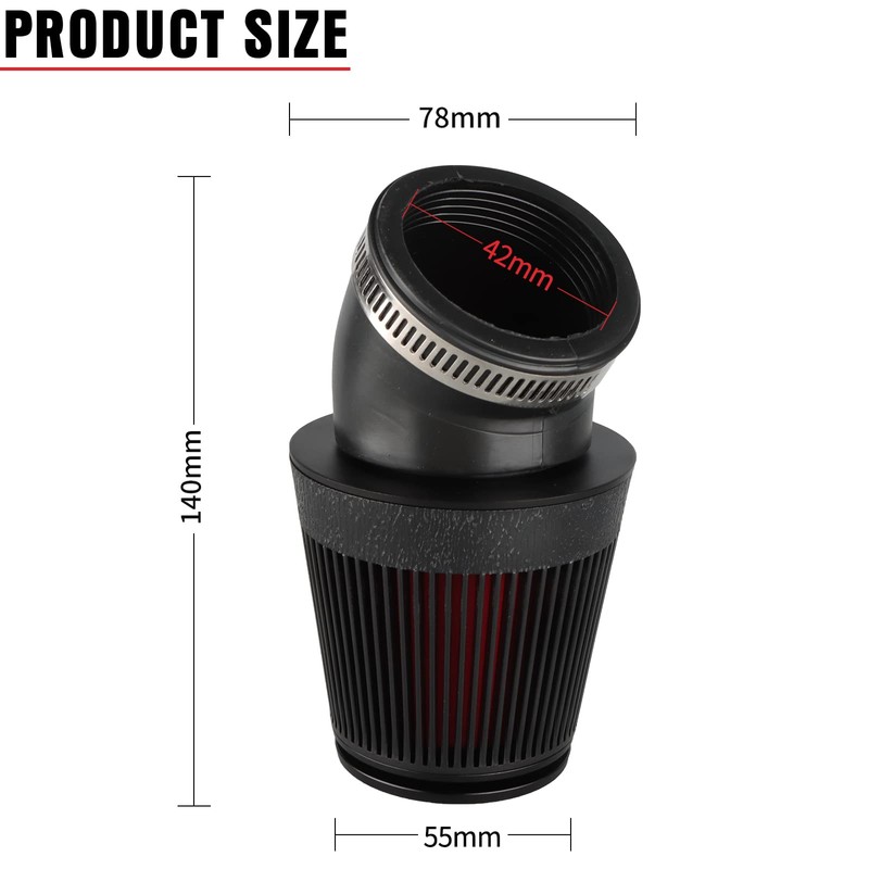 NIBBI Motorcycle Air Filter 42 mm for Moped Scooter ATV