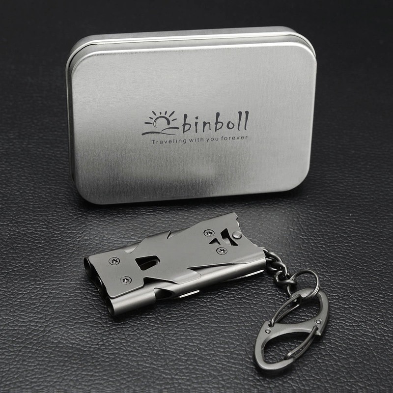 binboll Stainless Steel High Decibel Outdoor Life-Saving Emergency Whistle (Three