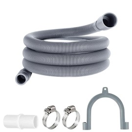 Drain Hose for Washing Machines, Waste Water Hose Extension, 1 m x 20 mm, Washing Machine Hose, Universal Waste Water Hose Extension Set for Washing Machine, Dishwasher, Dryer, 20 mm (1 M)